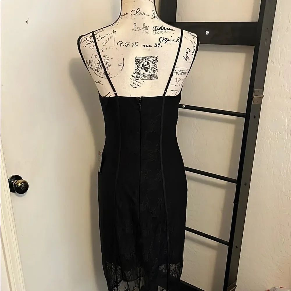 Bebe Bustier Lace Midi Elegant Black Dress Brand New Party Event Gala - Picture 7 of 16